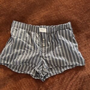 American Eagle Outfitters Women's Striped Gray boxer Shorts